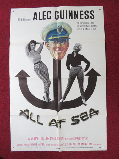 ALL AT SEA FOLDED US ONE SHEET POSTER ALEC GUINNESS DONALD PLEASENCE 1957 Rendezvous Cinema Movie posters