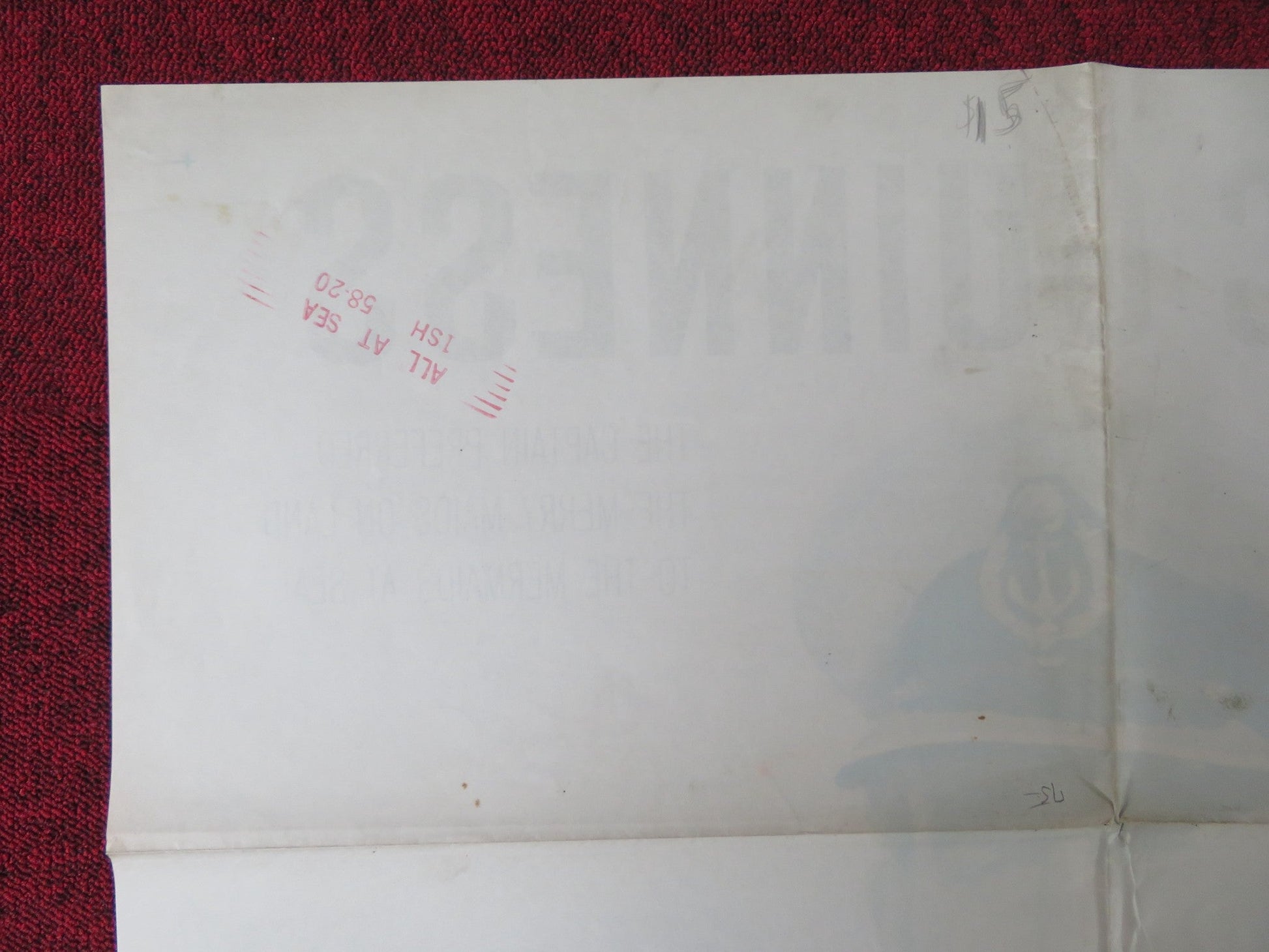 ALL AT SEA FOLDED US ONE SHEET POSTER ALEC GUINNESS DONALD PLEASENCE 1957 Rendezvous Cinema Movie posters