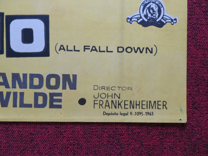 ALL FALL DOWN ARGENTINIAN POSTER WARREN BEATTY EVA MARIE SAINT 1962 - Rendezvous Cinema