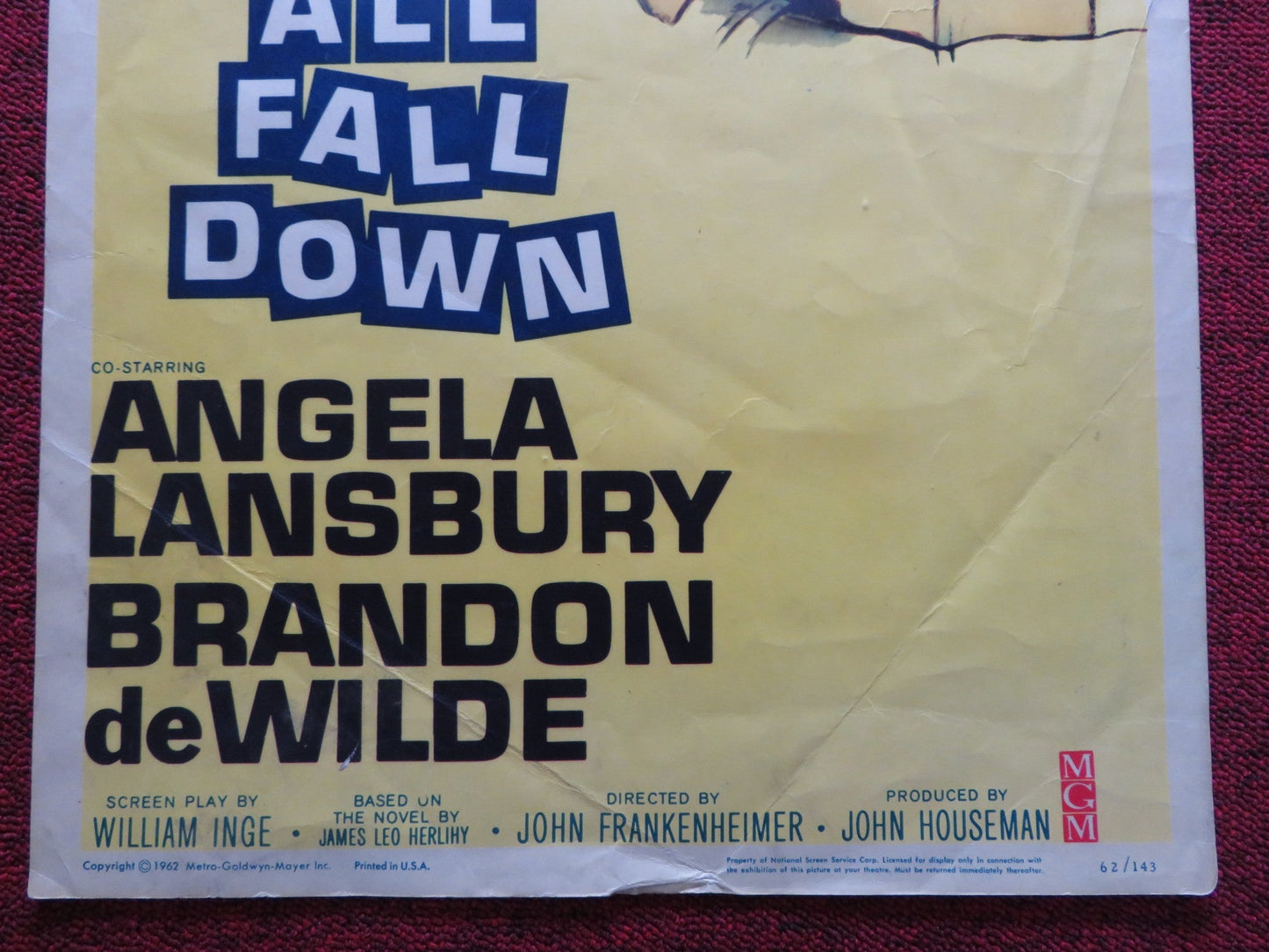 ALL FALL DOWN US INSERT (14"x 36") POSTER EVA MARIE SAINT WARREN BEATTY 1962 - Rendezvous Cinema
