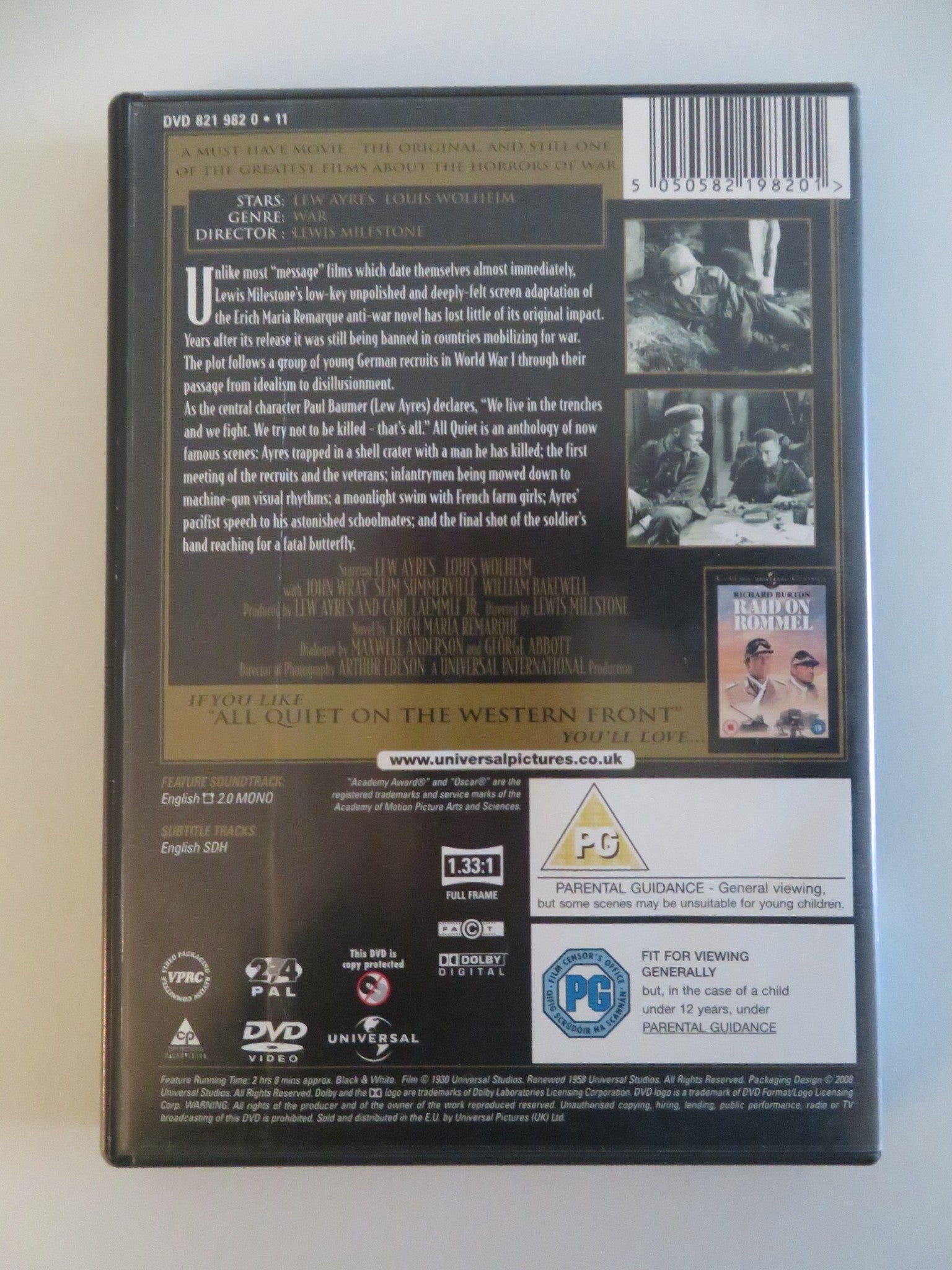 ALL QUIET ON THE WESTERN FRONT (DVD) LEW AYRES LOUIS WOLHEIM 1930 REGION 2, 4 Movie posters