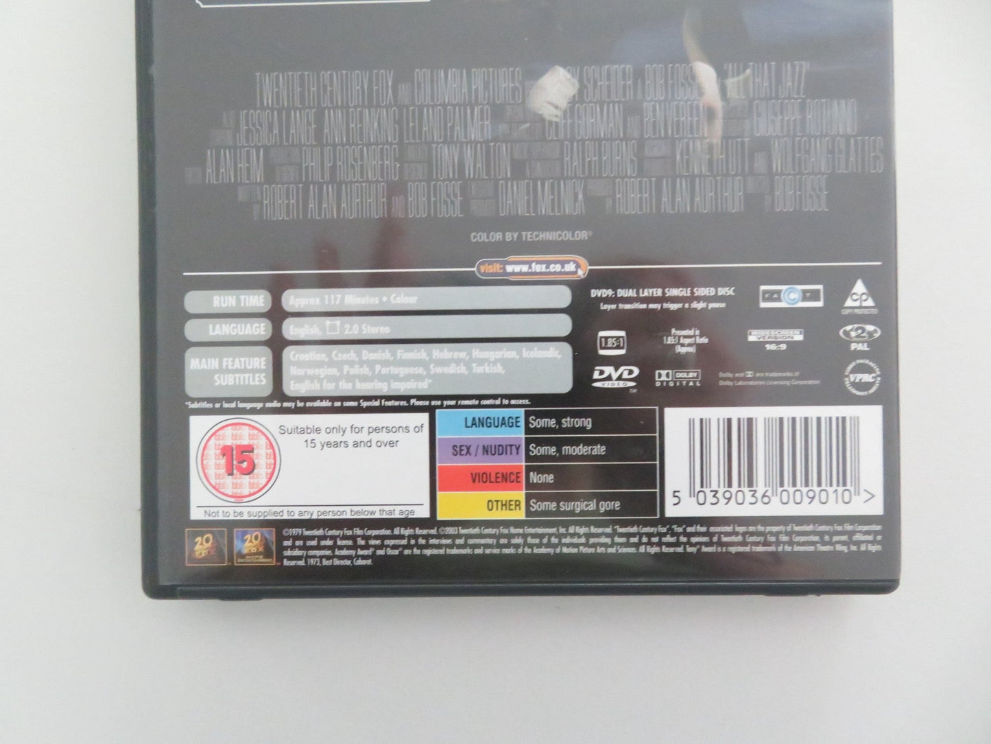 ALL THAT JAZZ (DVD) ROY SCHEIDER JESSICA LANGE 1979 REGION 2 Movie posters