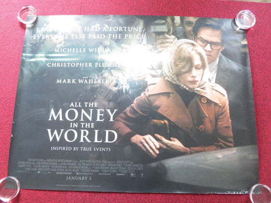 ALL THE MONEY IN THE WORLD UK QUAD ROLLED POSTER MICHELLE WILLIAMS 2017 Rendezvous Cinema Movie posters