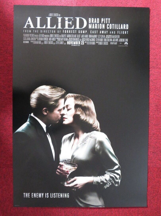 ALLIED US ONE SHEET ROLLED POSTER BRAD PITT MARION COTILLARD 2016 - Rendezvous Cinema