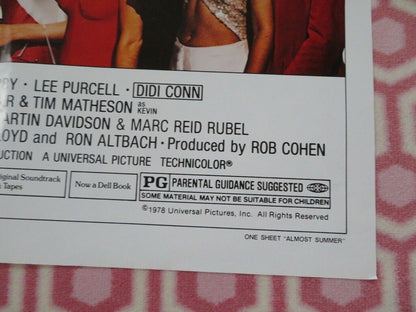 ALMOST SUMMER US ONE SHEET POSTER BRUNO KIRBY LEE PURCELL 1978 - Rendezvous Cinema