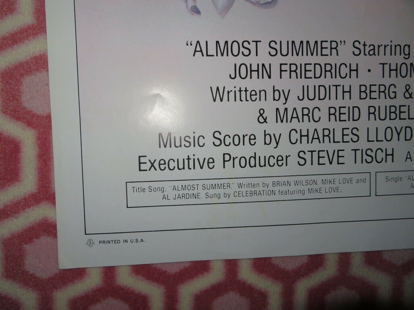 ALMOST SUMMER US ONE SHEET POSTER BRUNO KIRBY LEE PURCELL 1978 - Rendezvous Cinema