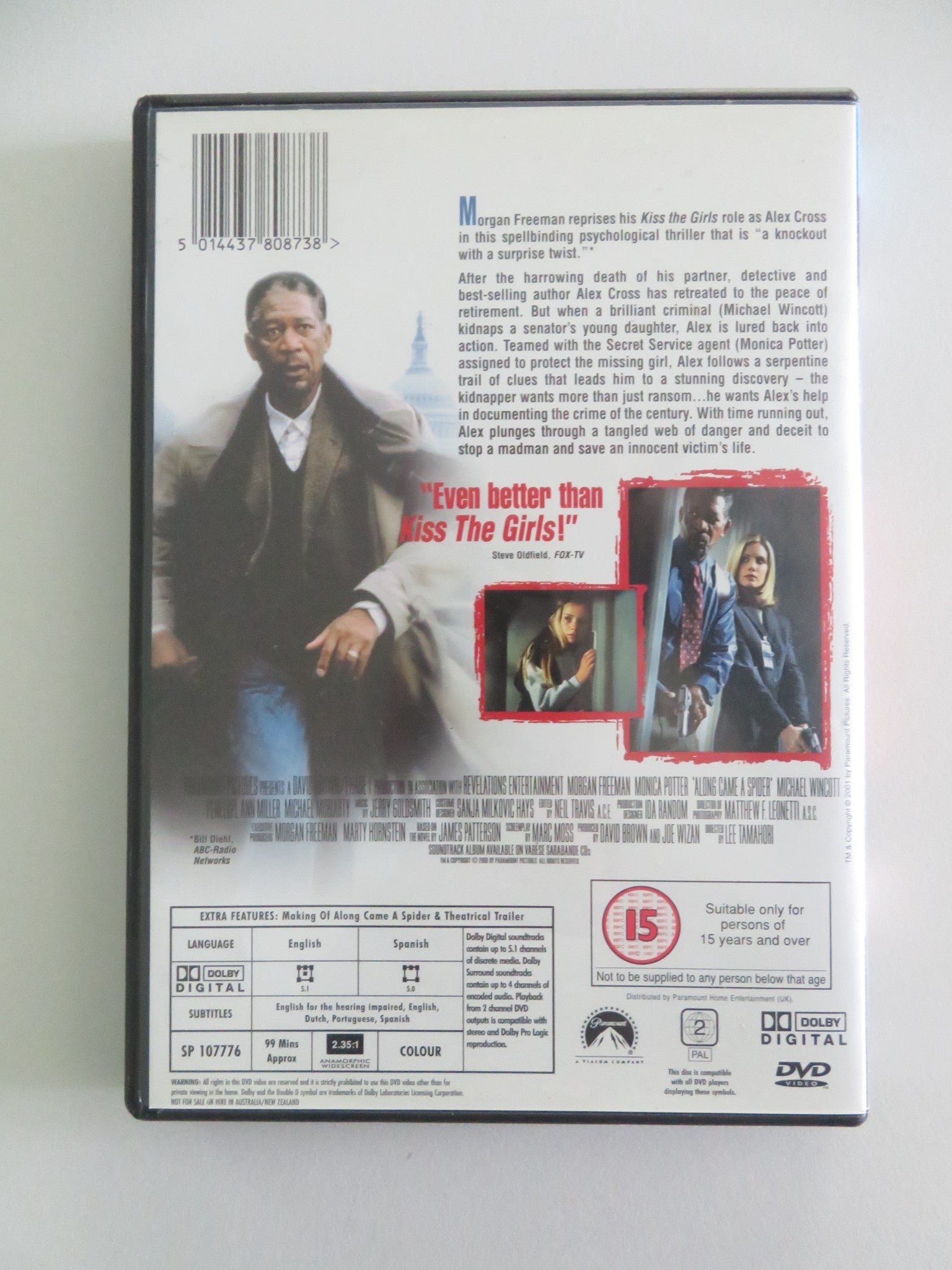 Along Came a Spider (DVD) Morgan Freeman Monica Potter 2001 Region 2 Movie posters