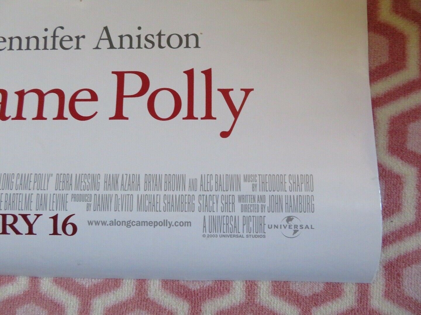 ALONG CAME POLLY US ROLLED POSTER BEN STILLER JENNIFER ANISTON 2004 - Rendezvous Cinema
