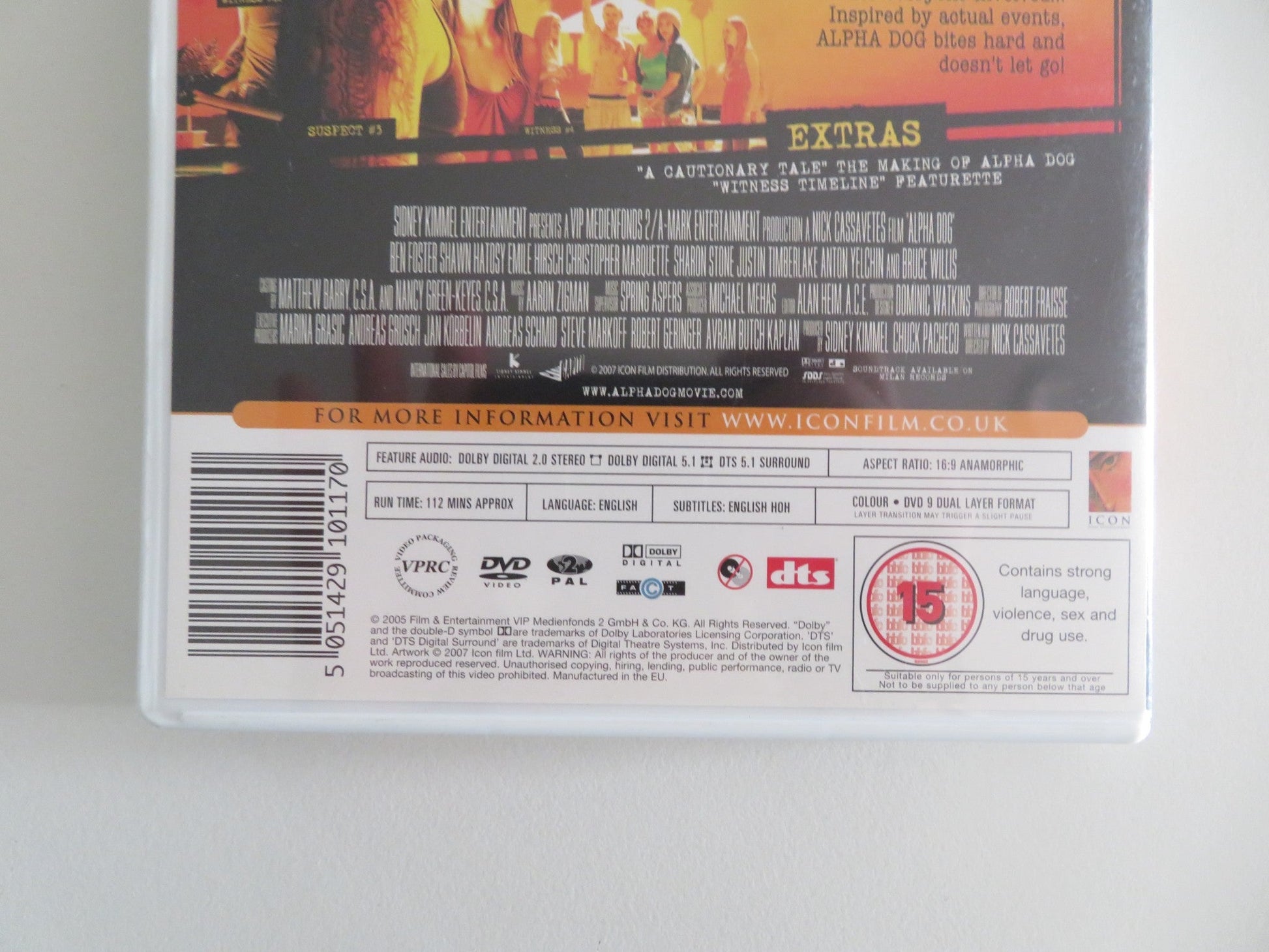 ALPHA DOG (DVD) BRUCE WILLIS JUSTIN TIMBERLAKE 2006 REGION 2 Movie posters