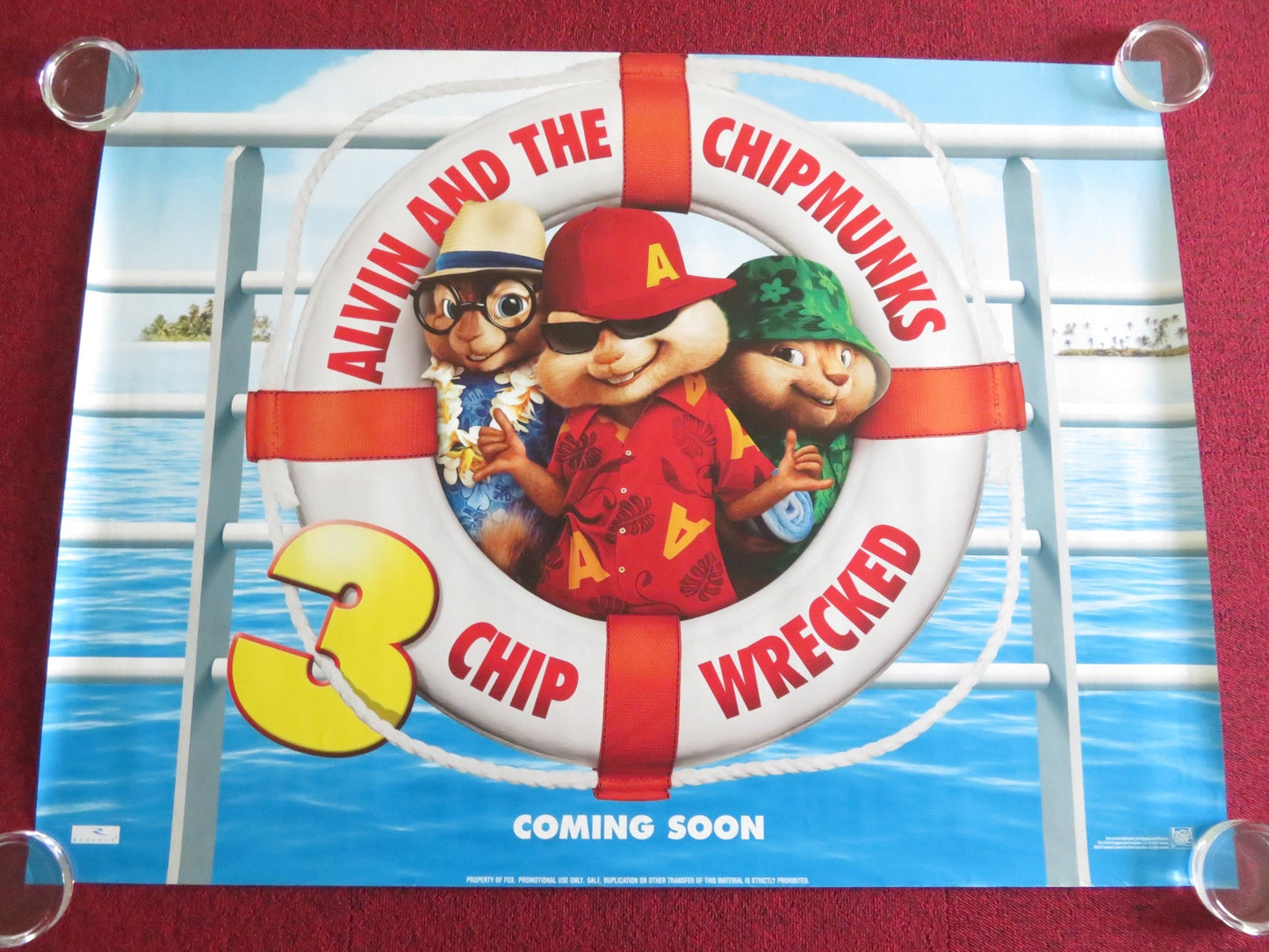ALVIN AND THE CHIPMUNKS: CHIPWRECKED UK QUAD ROLLED POSTER JASON LEE 2011 Movie posters
