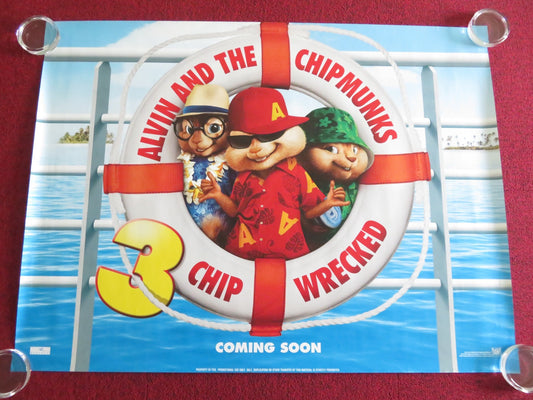 ALVIN AND THE CHIPMUNKS: CHIPWRECKED UK QUAD ROLLED POSTER JASON LEE 2011 Movie posters