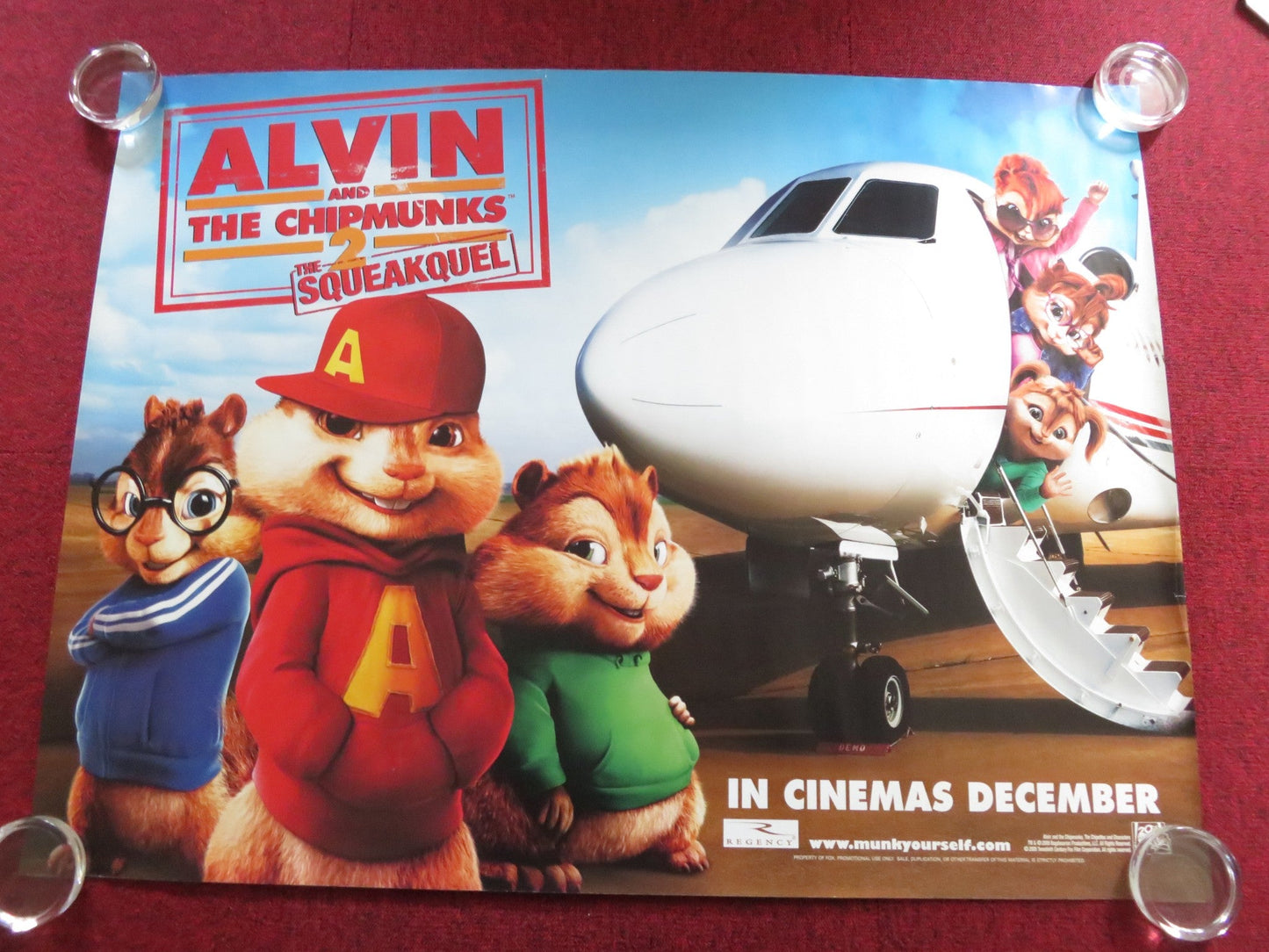 ALVIN AND THE CHIPMUNKS: THE SQUEAKQUEL UK QUAD ROLLED POSTER ZACHARY LEVI 2009 Rendezvous Cinema Movie posters