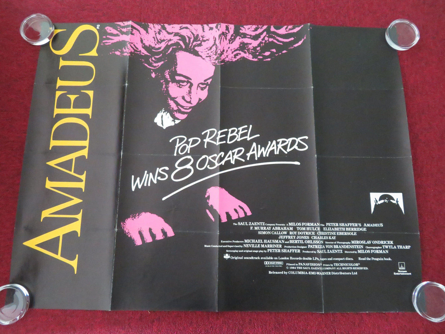 Amadeus UK Quad Rolled Poster Tom Hulce F. Murray Abraham 1984 Movie posters