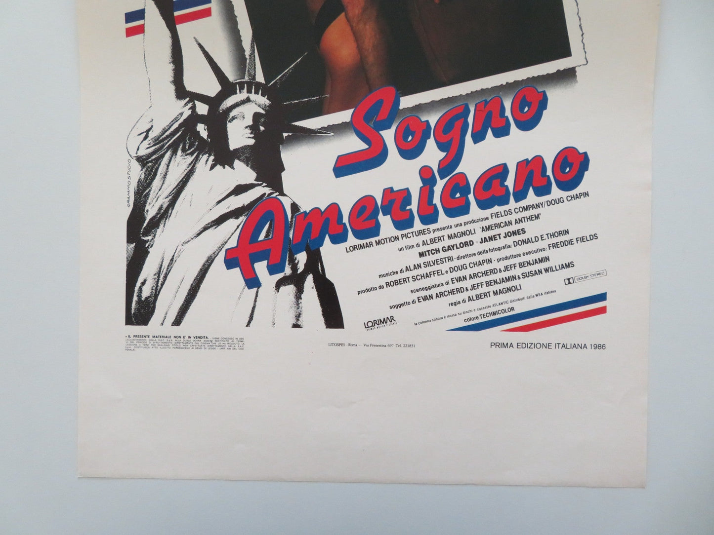 AMERICAN ANTHEM ITALIAN LOCANDINA POSTER MITCH GAYLORD JANET JONES 1986 Movie posters
