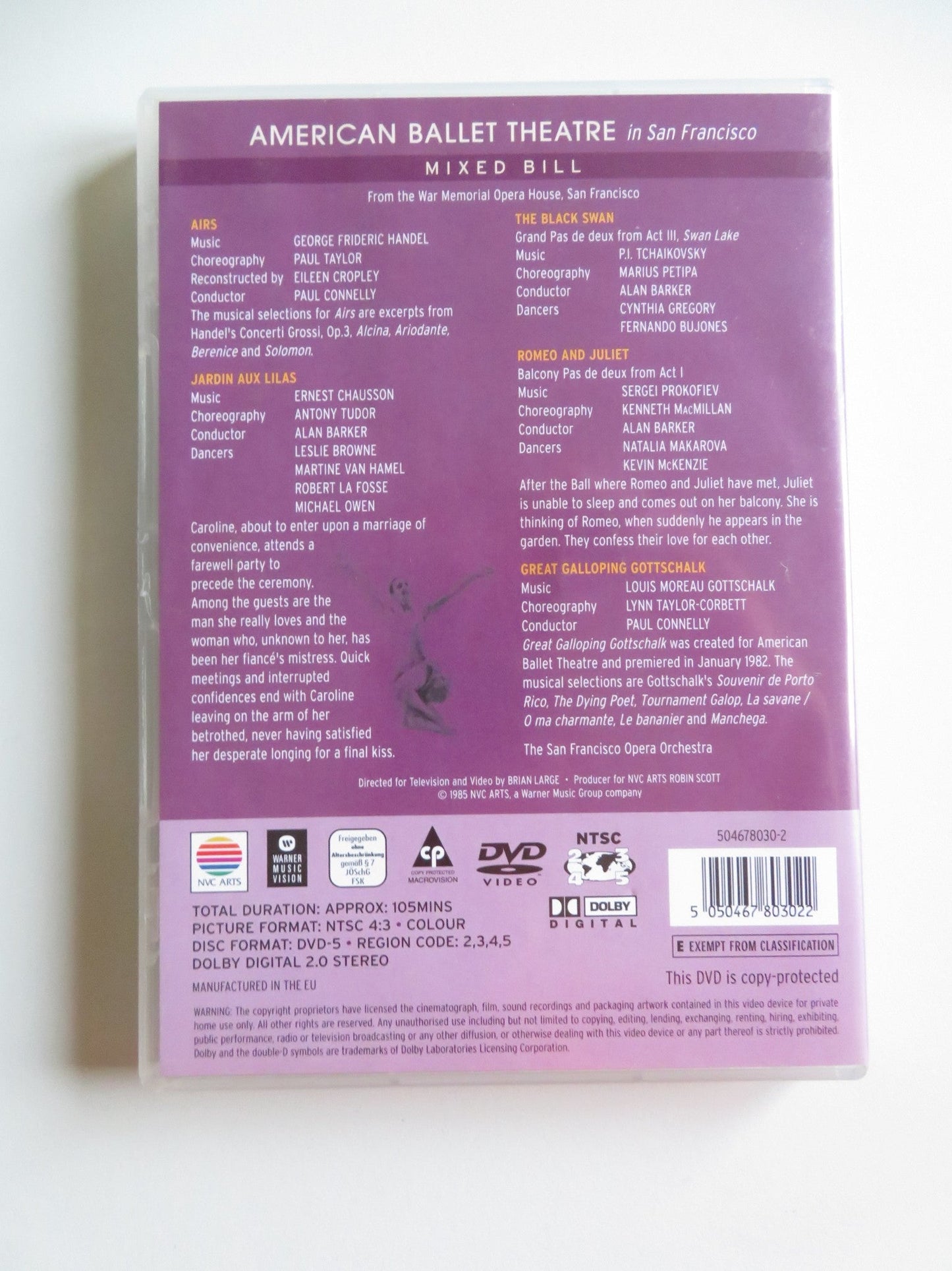 AMERICAN BALLET THEATRE IN SAN FRANCISCO (DVD) LESLIE BROWNE 1985 REGION 2,3,4,5 - Rendezvous Cinema
