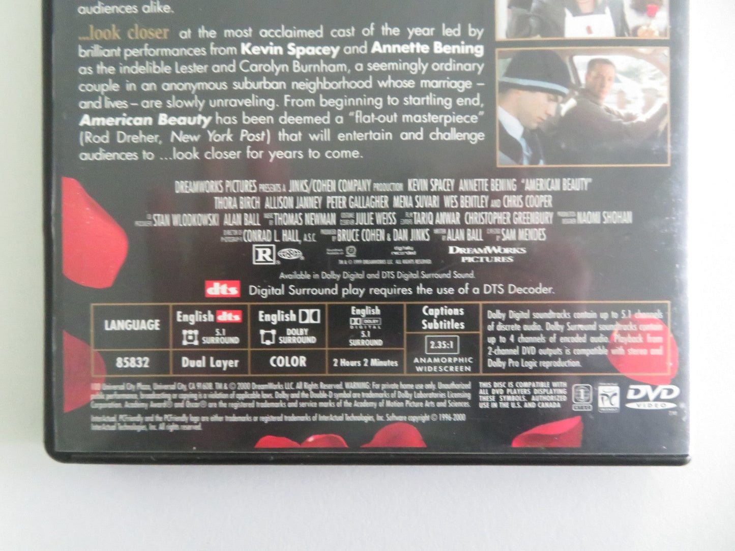 American Beauty - B (DVD) Kevin Spacey Annette Bening 1999 Region 1 Movie posters