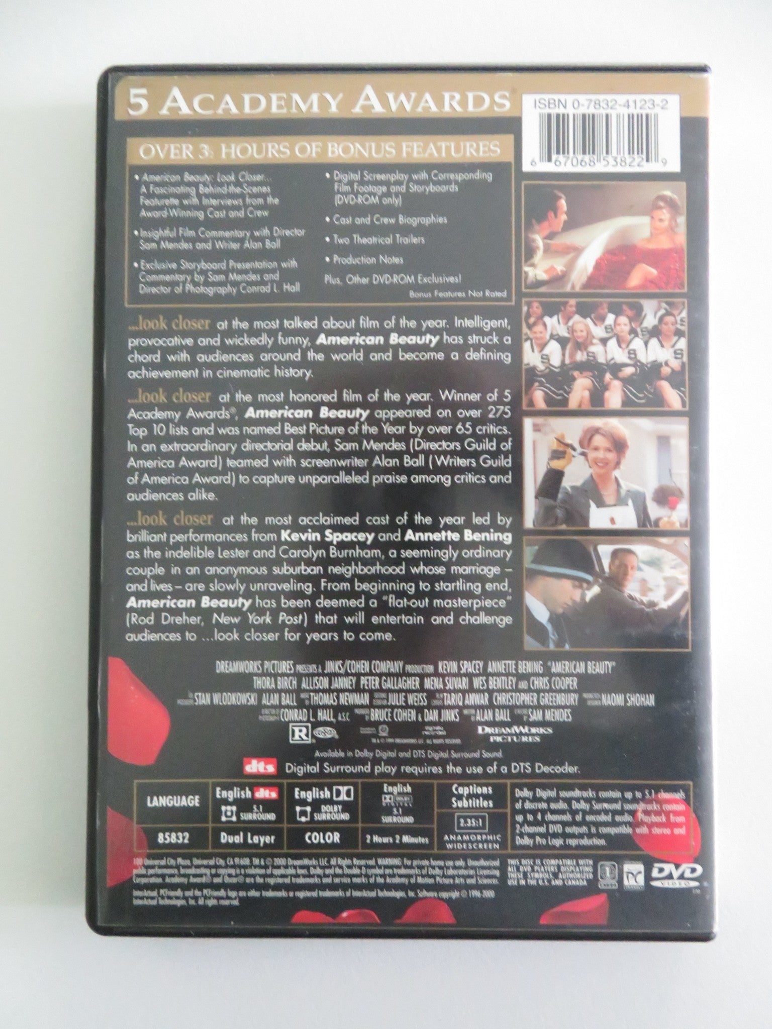 American Beauty - B (DVD) Kevin Spacey Annette Bening 1999 Region 1 Movie posters