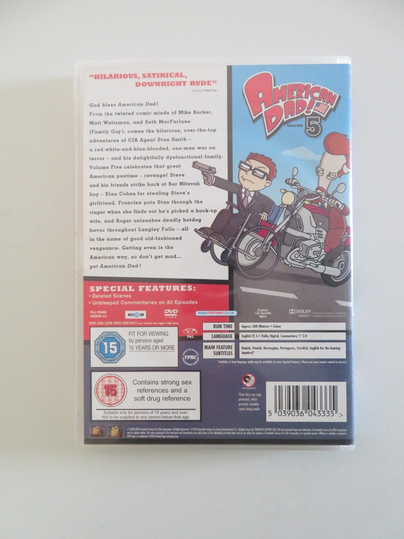 AMERICAN DAD VOLUME 5 - 3 DISCS (DVD) SETH MACFARLANE 2010 REGION 2 - Rendezvous Cinema