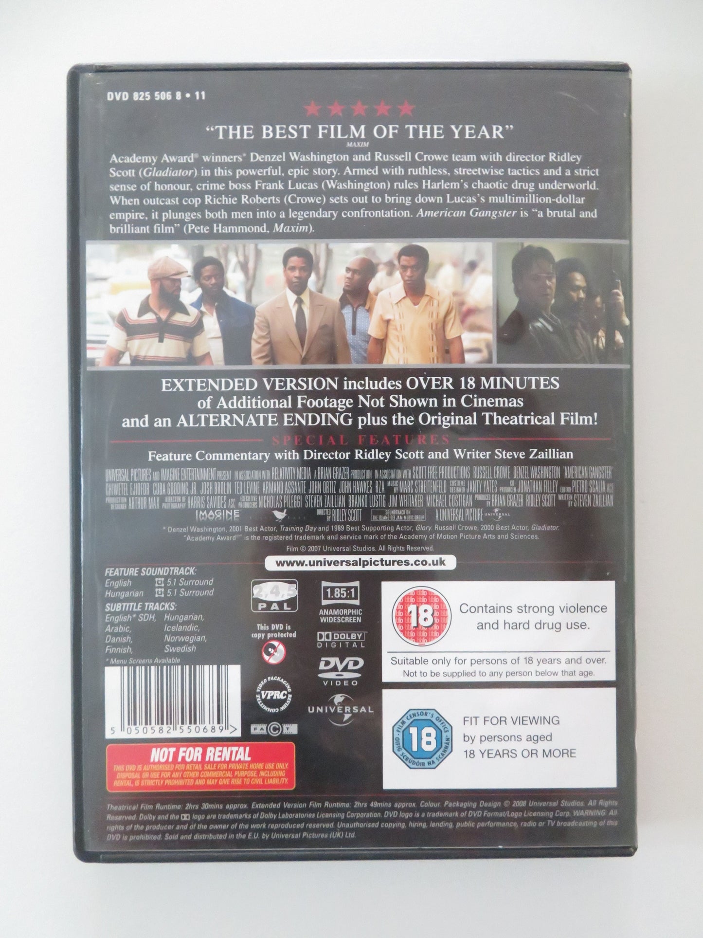 American Gangster - Extended Edition (DVD) Denzel Washington 2007 Region 2,4,5 Movie posters