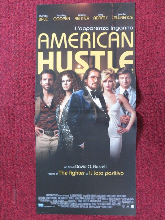 AMERICAN HUSTLE ITALIAN LOCANDINA (26.5"x12.5") POSTER CHRISTIAN BALE 2013 - Rendezvous Cinema
