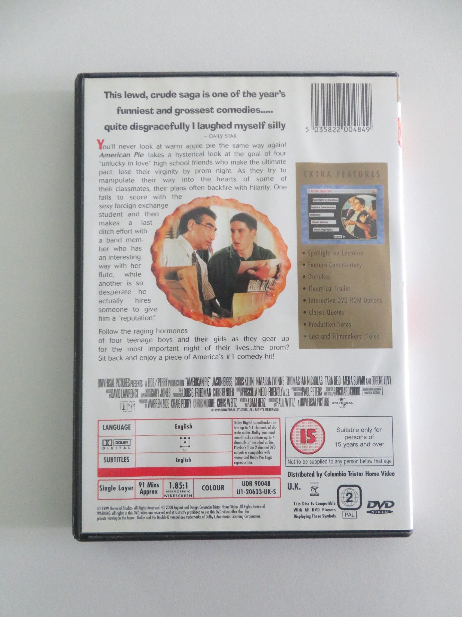 American Pie (DVD) Jason Biggs Eugene Levy 1999 Region 2 Movie posters