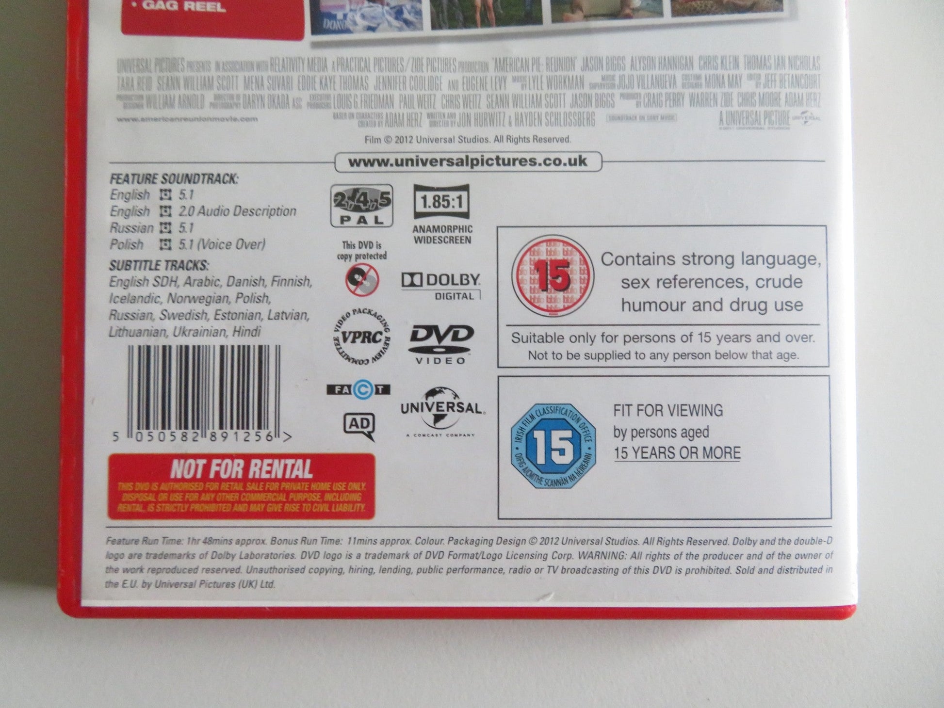 AMERICAN PIE: REUNION (DVD) JASON BIGGS ALYSON HANNIGAN 2012 REGION 2,4,5 Movie posters
