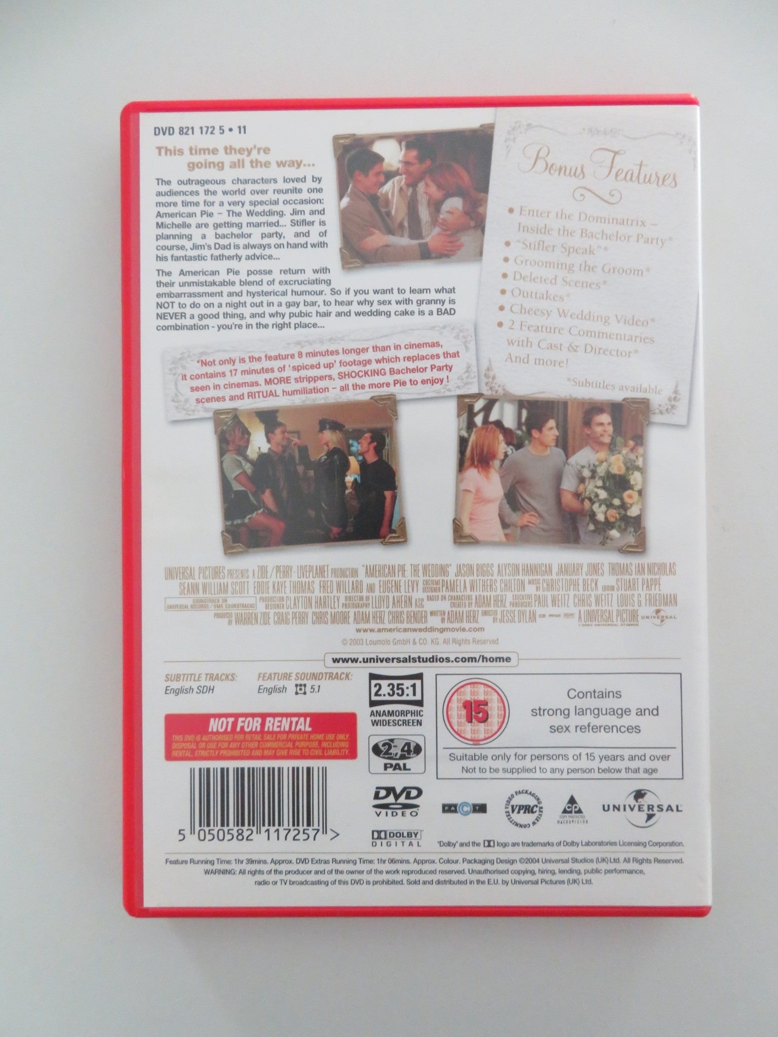 AMERICAN PIE: THE WEDDING (DVD) JASON BIGGS EUGENE LEVY 2003 REGION 2,4 Movie posters
