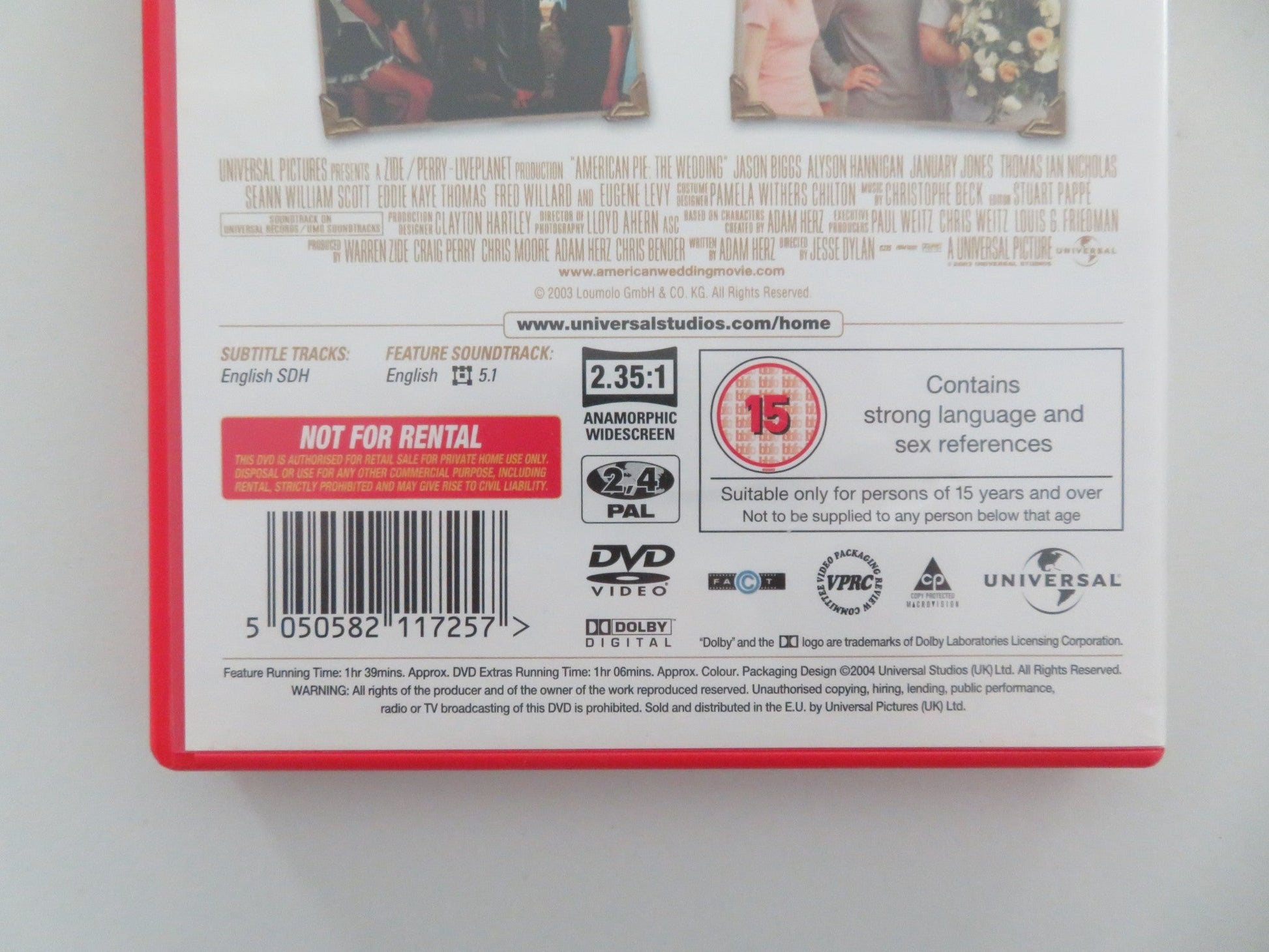 AMERICAN PIE: THE WEDDING (DVD) JASON BIGGS EUGENE LEVY 2003 REGION 2,4 Movie posters