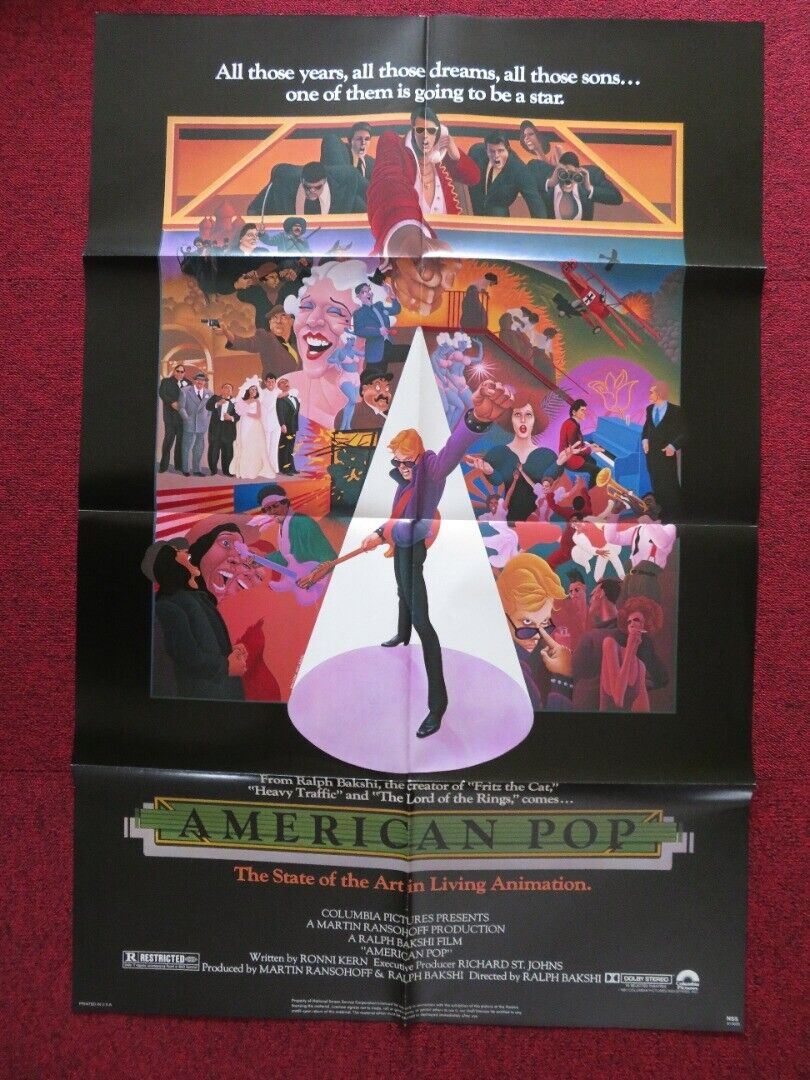 AMERICAN POP FOLDED US ONE SHEET POSTER RALPH BAKSHI 1981 - Rendezvous Cinema