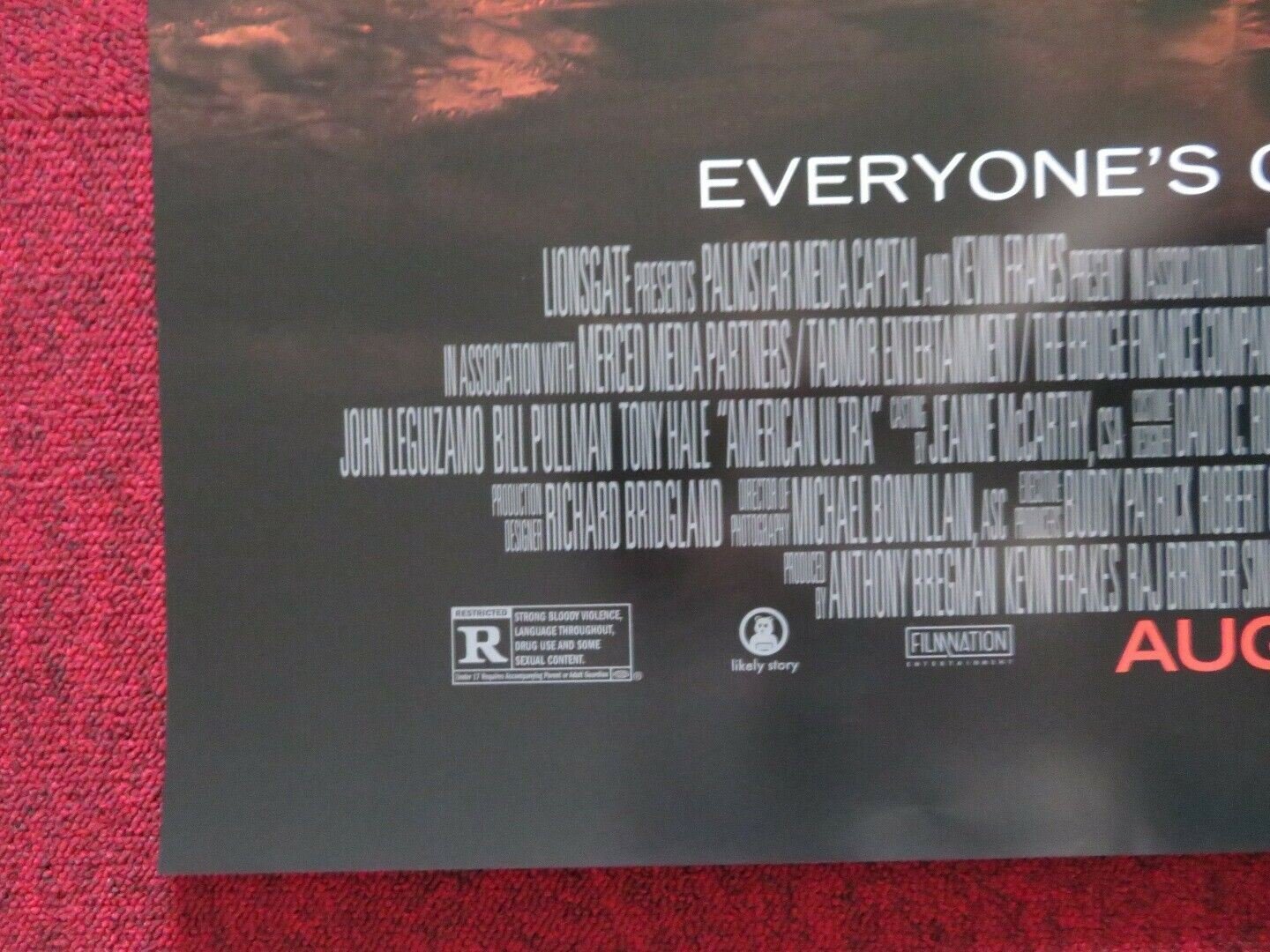 AMERICAN ULTRA US ONE SHEET ROLLED POSTER JESSE EISENBERG KRISTEN STEWART 2015 - Rendezvous Cinema