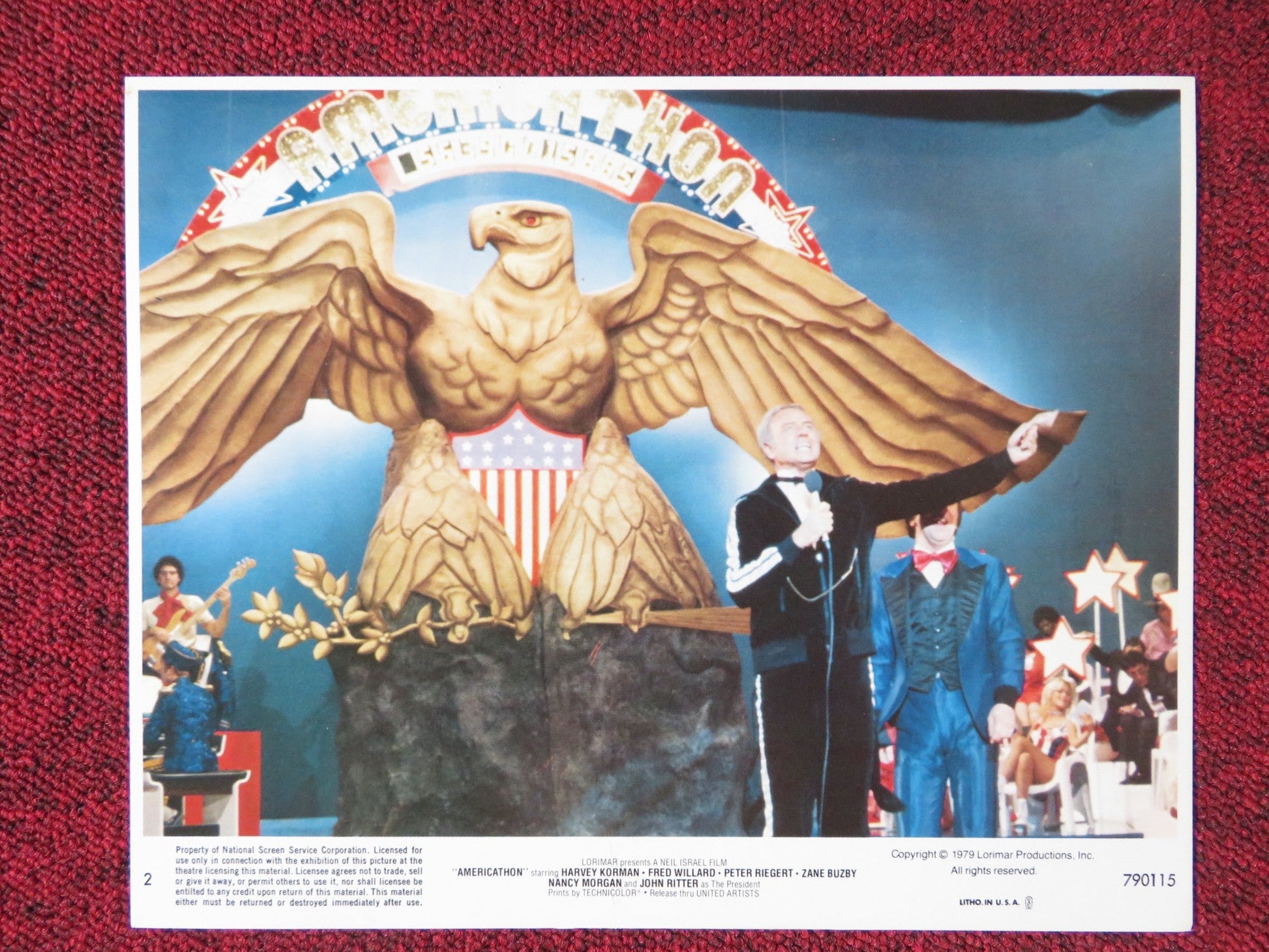 AMERICATHON - 2 LOBBY CARD HARVEY KORMAN FRED WILLARD 1979 Rendezvous Cinema Movie posters