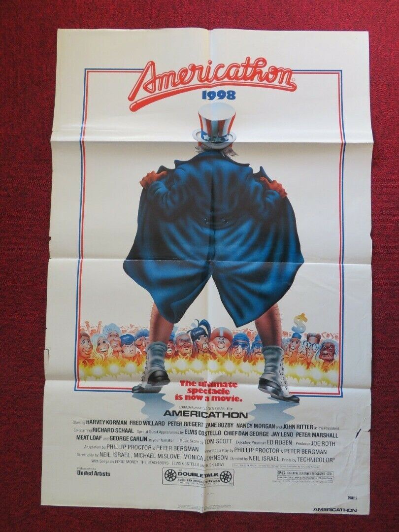 AMERICATHON FOLDED US ONE SHEET POSTER HARVEY KORMAN MEAT LOAF 1979 - Rendezvous Cinema