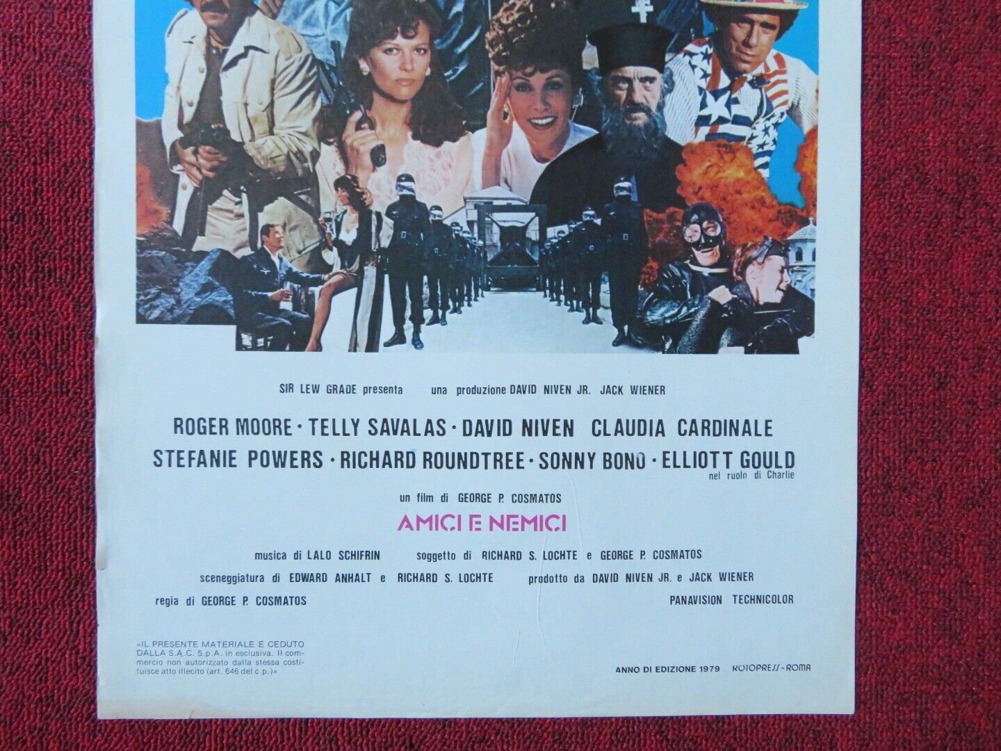 AMICI E NEMICI / Escape to Athena ITALIAN LOCANDINA (27.5"x13") POSTER 1979 - Rendezvous Cinema