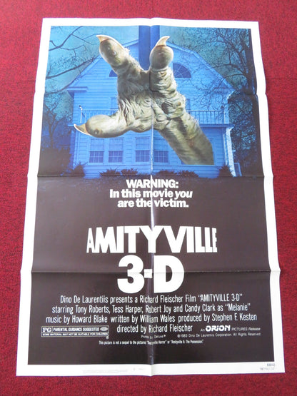 AMITYVILLE 3D FOLDED US ONE SHEET POSTER TONY ROBERTS TESS HARPER 1983 Rendezvous Cinema Movie posters