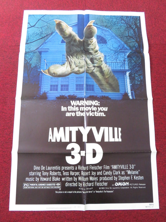 AMITYVILLE 3D FOLDED US ONE SHEET POSTER TONY ROBERTS TESS HARPER 1983 Rendezvous Cinema Movie posters
