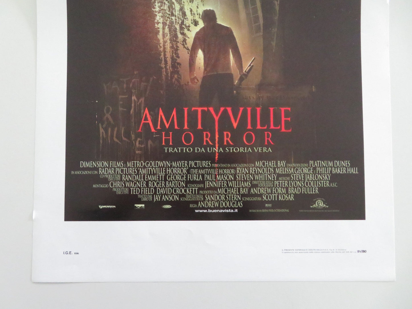 Amityville Horror Italian Locandina Poster Benjamin Wilkinson Ryan Reynolds 2005 Movie posters