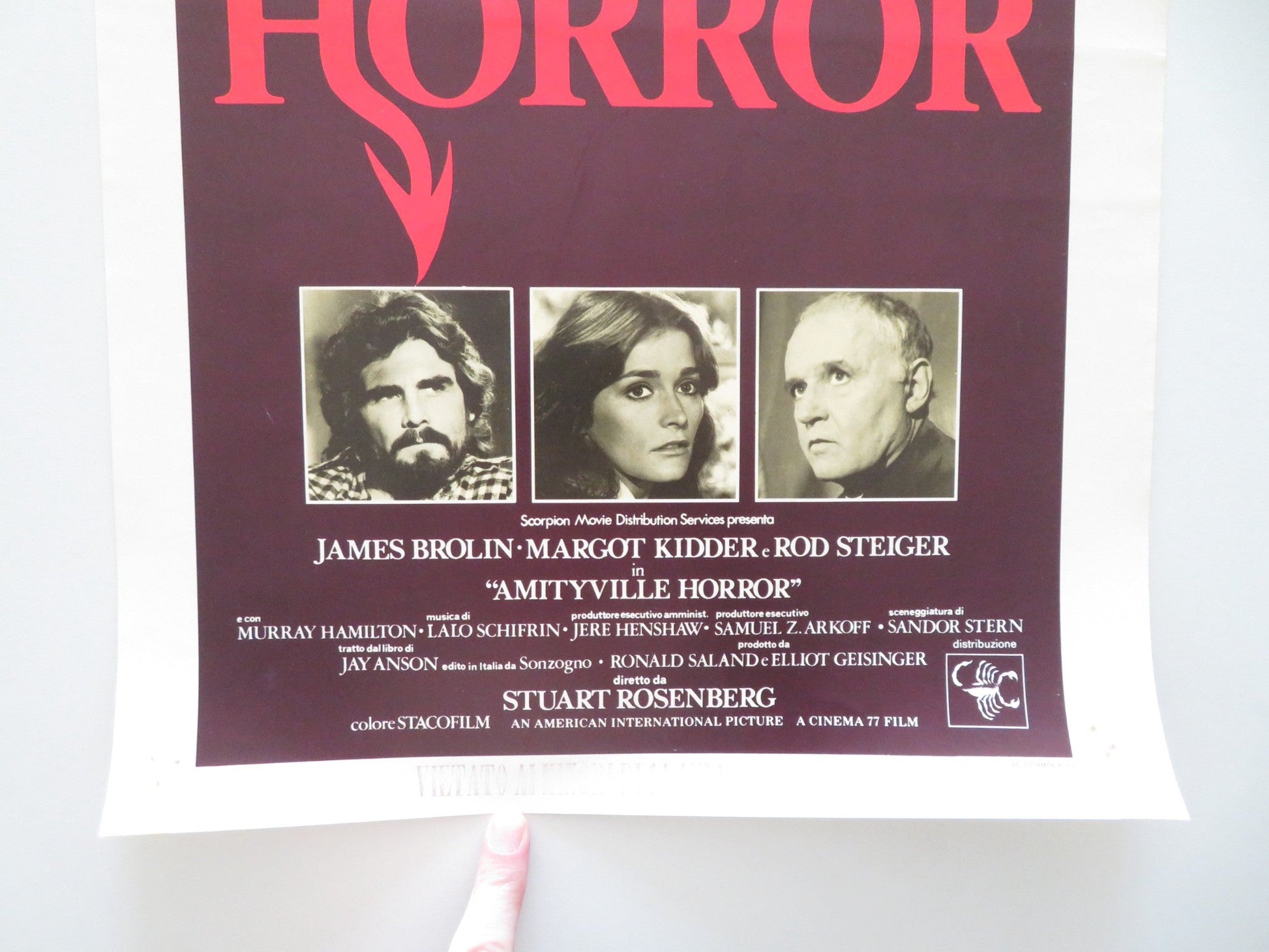 AMITYVILLE HORROR ITALIAN LOCANDINA POSTER JAMES BROLIN MARGOT KIDDER 1979 Movie posters