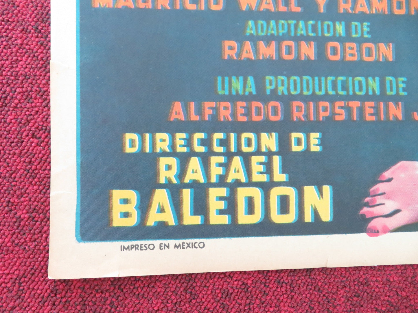 AMOR DE LOCURA MEXICAN POSTER ROLLED NINI MARSHALL OSCAR PULIDO 1953 Movie posters