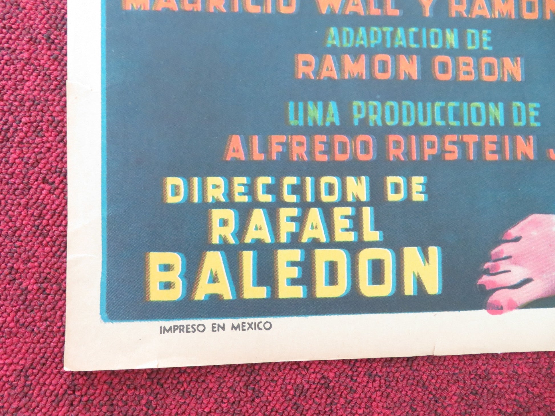 AMOR DE LOCURA MEXICAN POSTER ROLLED NINI MARSHALL OSCAR PULIDO 1953 Movie posters