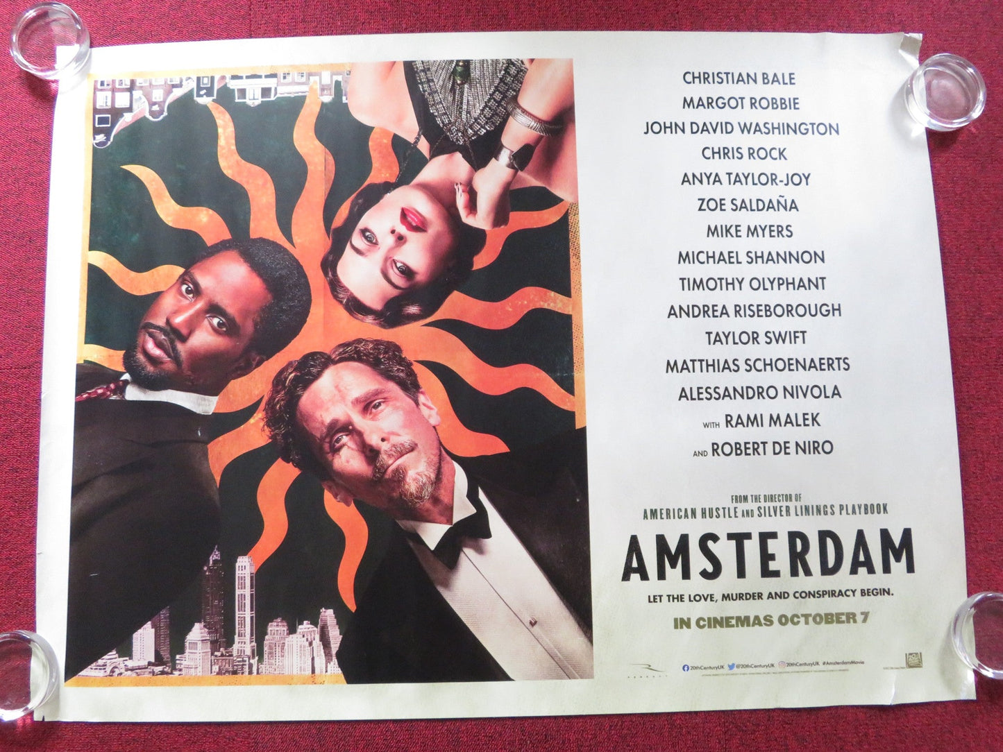AMSTERDAM UK QUAD ROLLED POSTER CHRISTIAN BALE MARGOT ROBBIE 2022 Rendezvous Cinema Movie posters