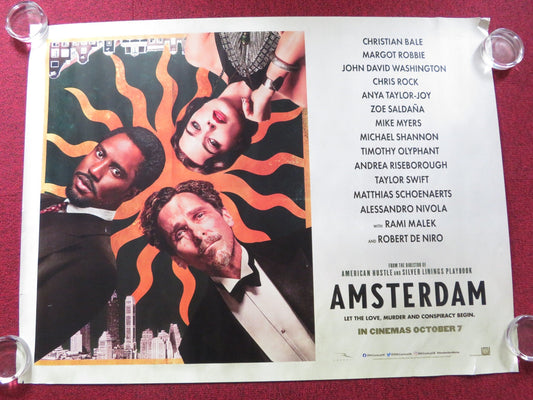 AMSTERDAM UK QUAD ROLLED POSTER CHRISTIAN BALE MARGOT ROBBIE 2022 Rendezvous Cinema Movie posters