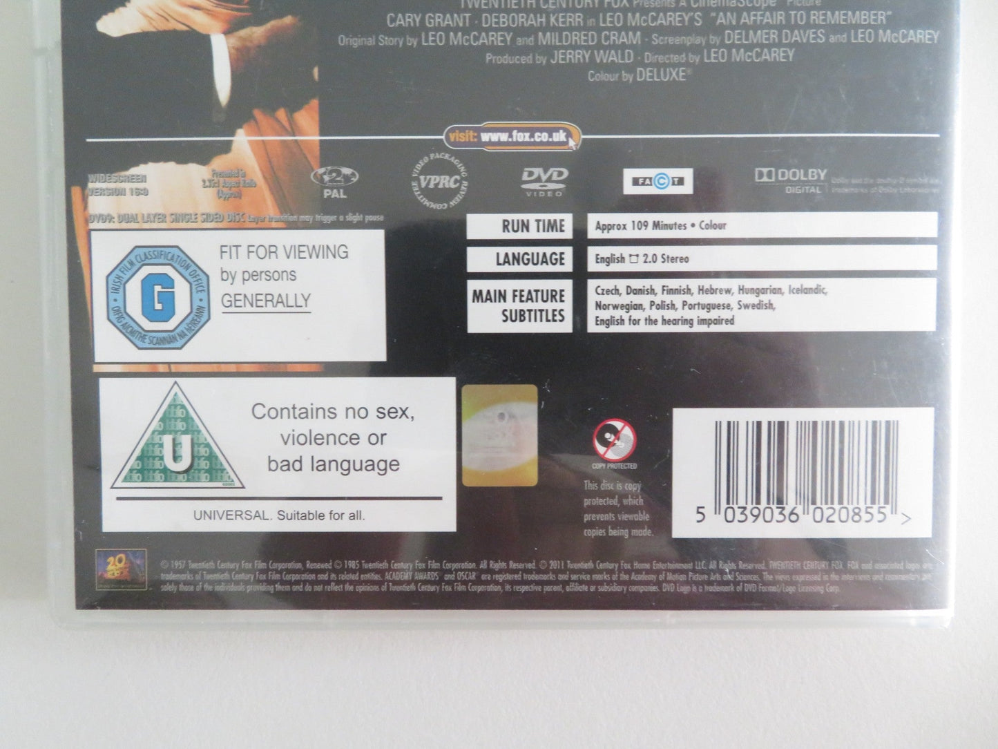 AN AFFAIR TO REMEMBER - B (DVD) CARY GRANT DEBORAH KERR 1957 REGION 2 Movie posters