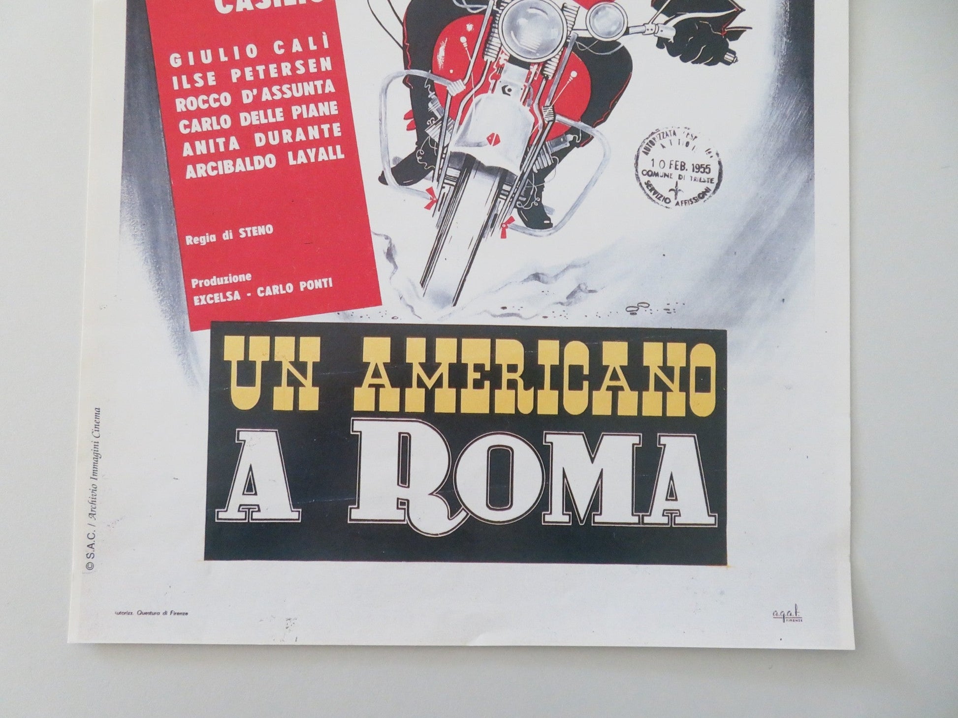 AN AMERICAN IN ROME ITALIAN LOCANDINA POSTER SORDI MARIA PIA CASILIO 1954 Movie posters