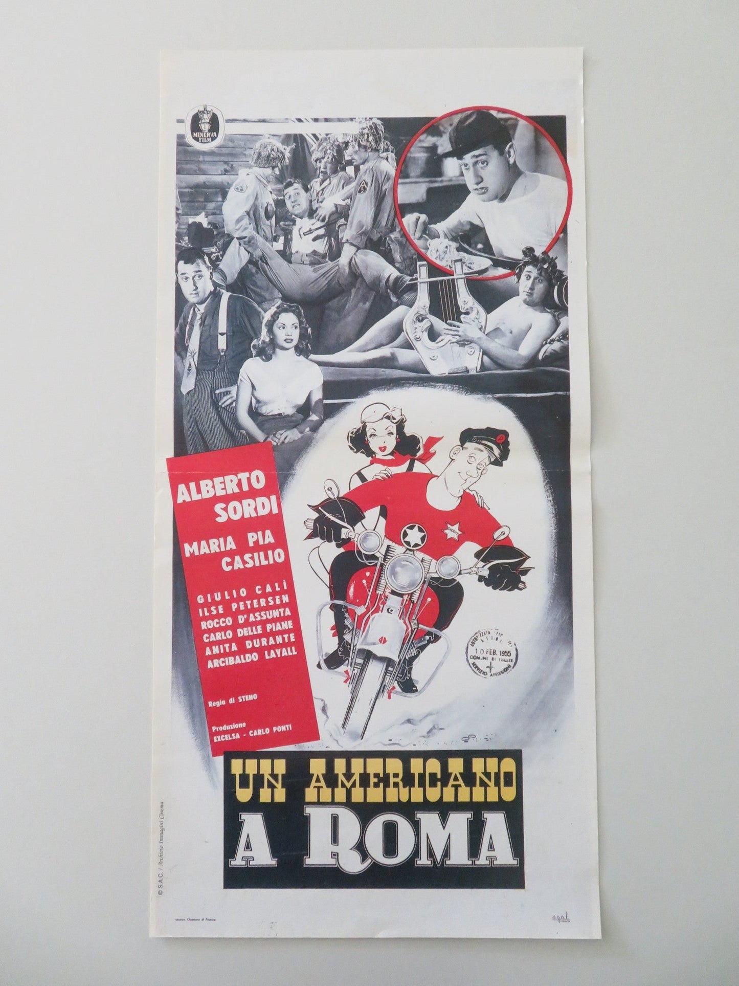 AN AMERICAN IN ROME ITALIAN LOCANDINA POSTER SORDI MARIA PIA CASILIO 1954 Movie posters