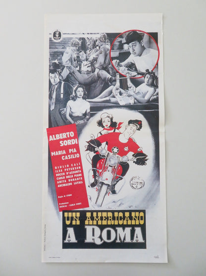 AN AMERICAN IN ROME ITALIAN LOCANDINA POSTER SORDI MARIA PIA CASILIO 1954 Movie posters