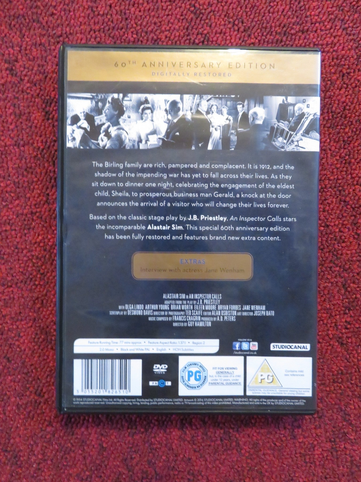 AN INSPECTOR CALLS (DVD) ALASTAIR SIM OLGA LINDO 1954 REGION 2 Rendezvous Cinema Movie posters