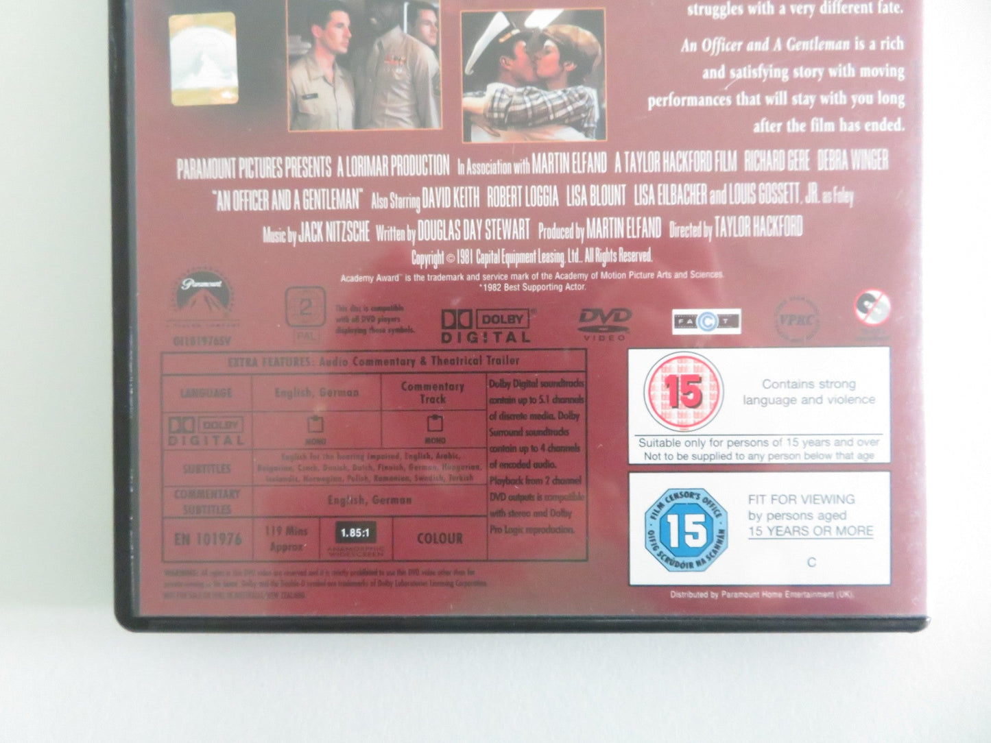 AN OFFICER AND A GENTLEMAN (DVD) RICHARD GERE DEBRA WINGER 1982 REGION 2 Movie posters