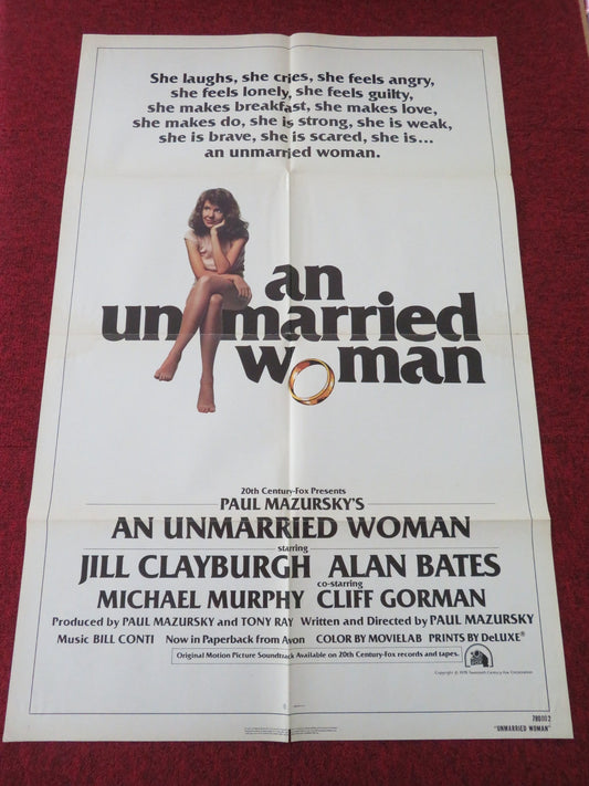 AN UNMARRIED WOMAN FOLDED US ONE SHEET POSTER JILL CLAYBURGH ALAN BATES 1979 Movie posters