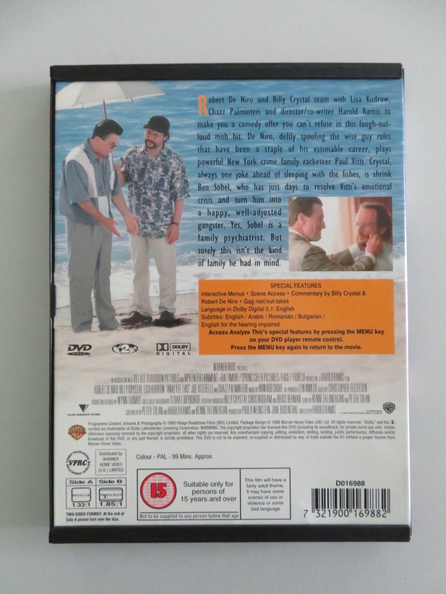 Analyze This - B (DVD) Robert DeNiro Billy Crystal 1999 Region 2 Movie posters