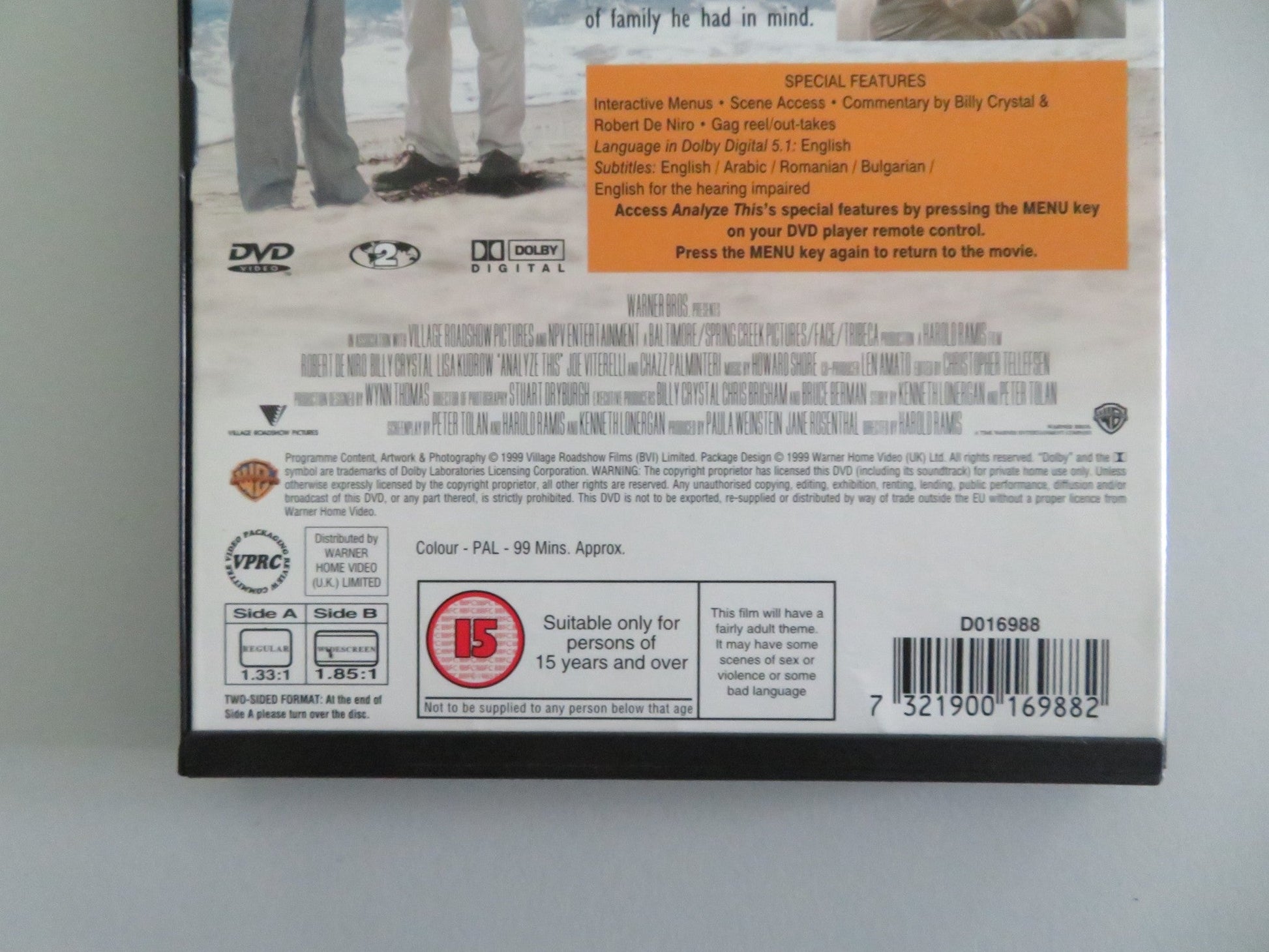Analyze This - B (DVD) Robert DeNiro Billy Crystal 1999 Region 2 Movie posters